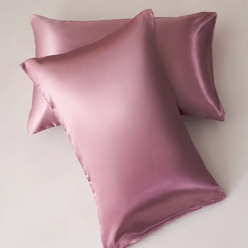 2pcs Soft Satin Pillowcases with Envelope Closure