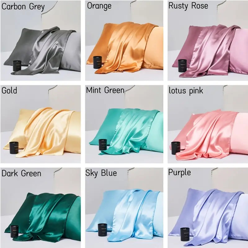 2pcs Soft Satin Pillowcases with Envelope Closure