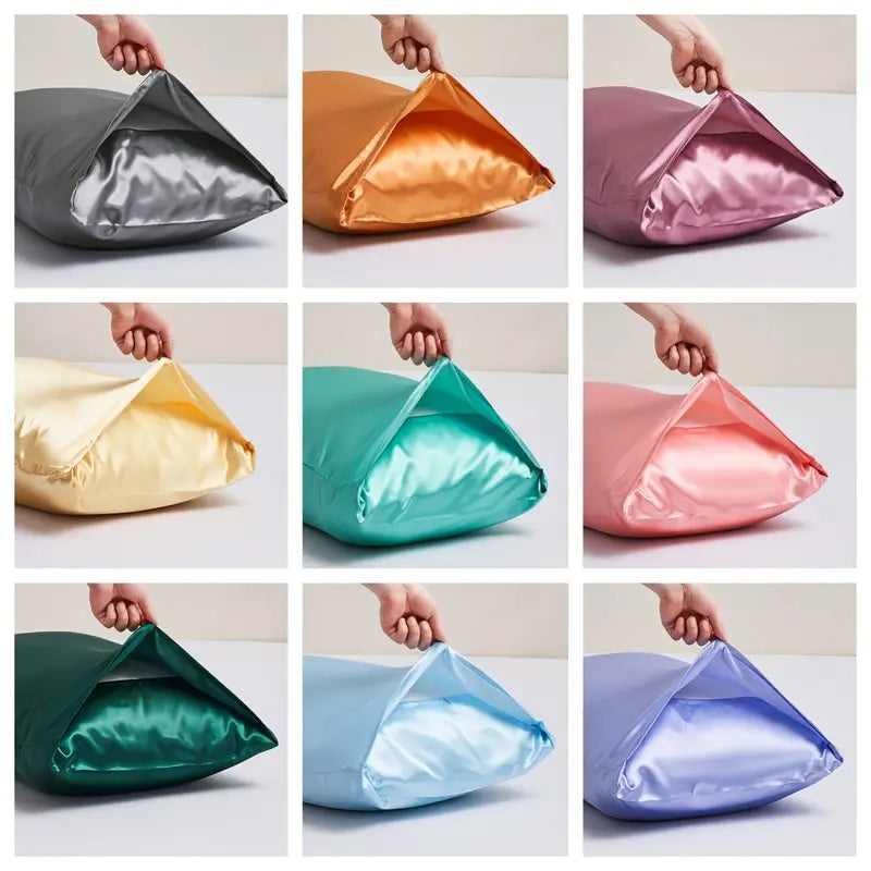 2pcs Soft Satin Pillowcases with Envelope Closure