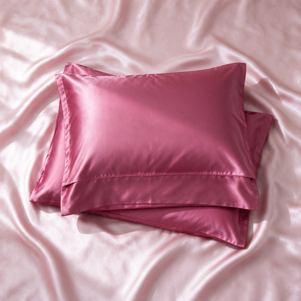 The satin pillowcase pair, one folded over the other.